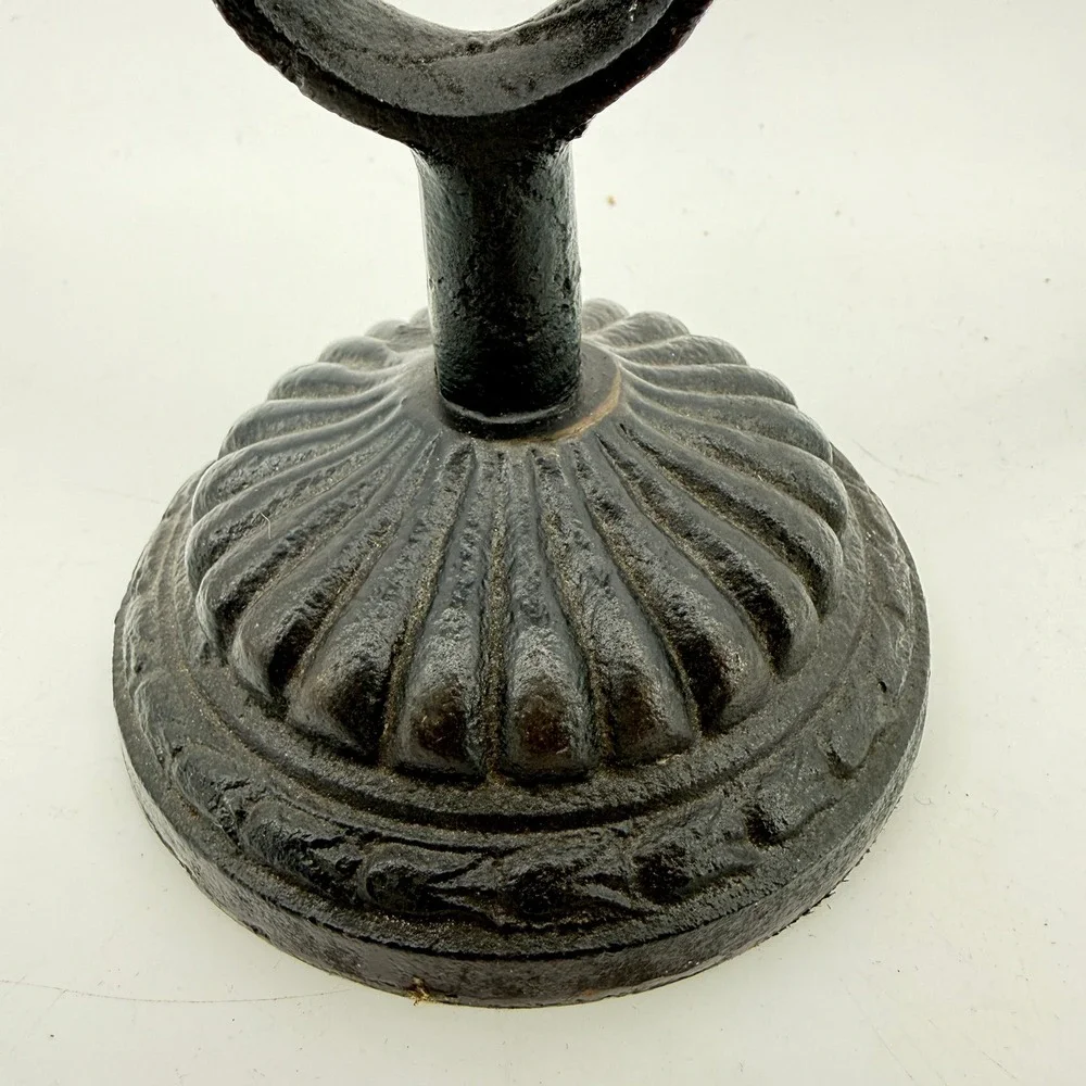 Pier‎ One Cast Iron Candlestick Holder Home Decor OS Black Vintage Fluted Base